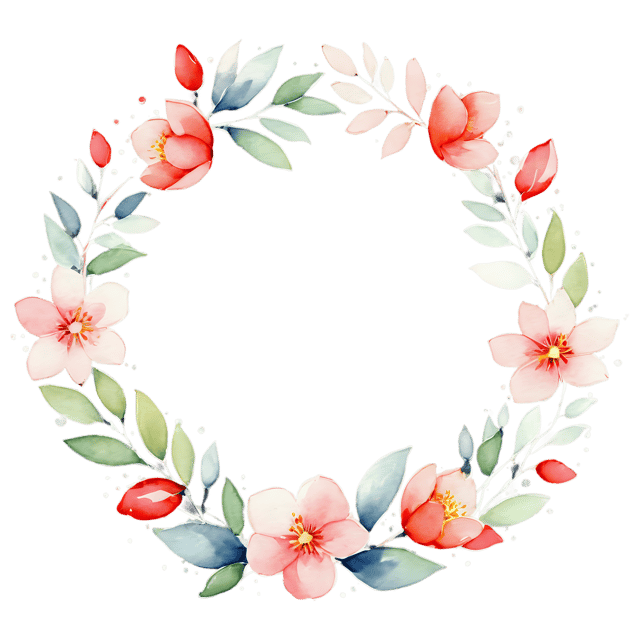 Free transparent PNG: Vintage Blossom Frame Watercolor Illustration – Transparent PNG for Crafts & Design
