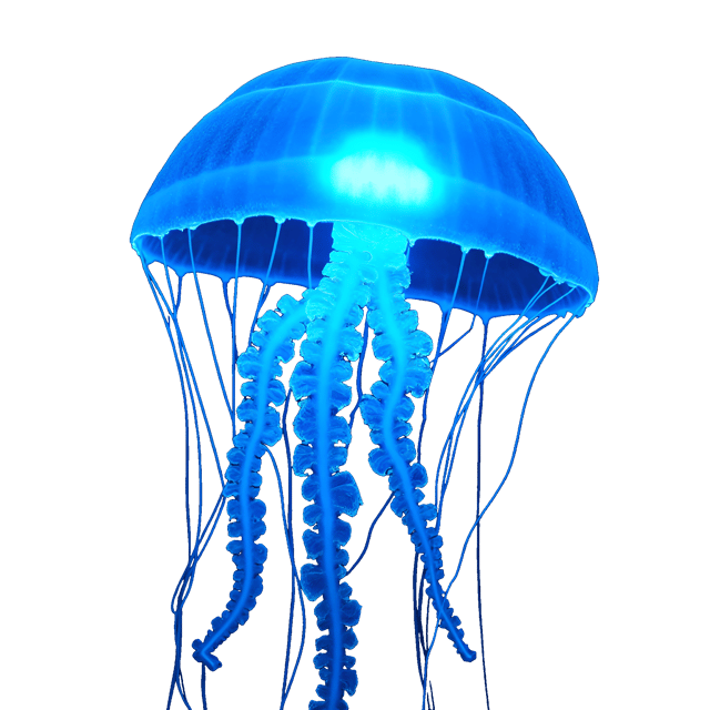 Free transparent PNG: Bioluminescent Jellyfish Illustration with Blue Glow for Art and Design Projects