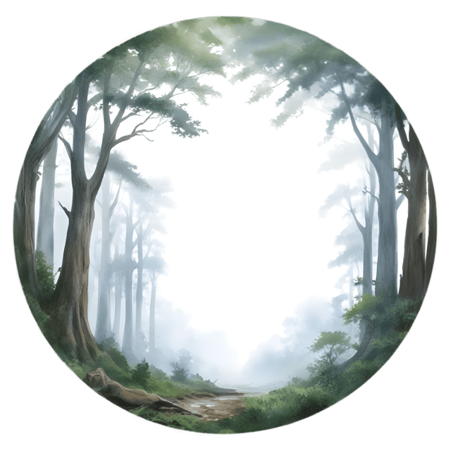 Free transparent PNG: Misty Ancient Trees Ring PNG Illustration for Nature and Forest Design