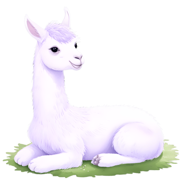 Free transparent PNG: Lilac Llama Resting Under Willow Tree PNG Transparent Background