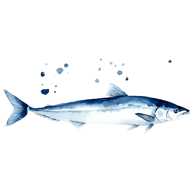 Free transparent PNG: Bluefish Watercolor Illustration – Transparent PNG for Sea-themed Designs