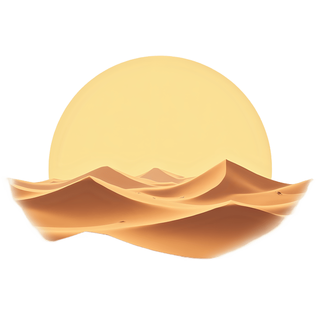 Free transparent PNG: Golden Sand Dunes Desert Landscape PNG with Transparent Background