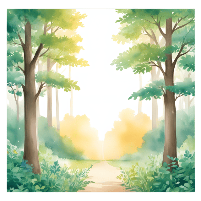 Free transparent PNG: Golden Light Filtering Through Lush Trees PNG Background