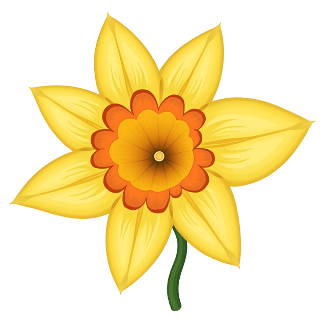 Free transparent PNG: Funny Daffodil Clipart with Cheerful Trumpet Shape and Sunny Yellow