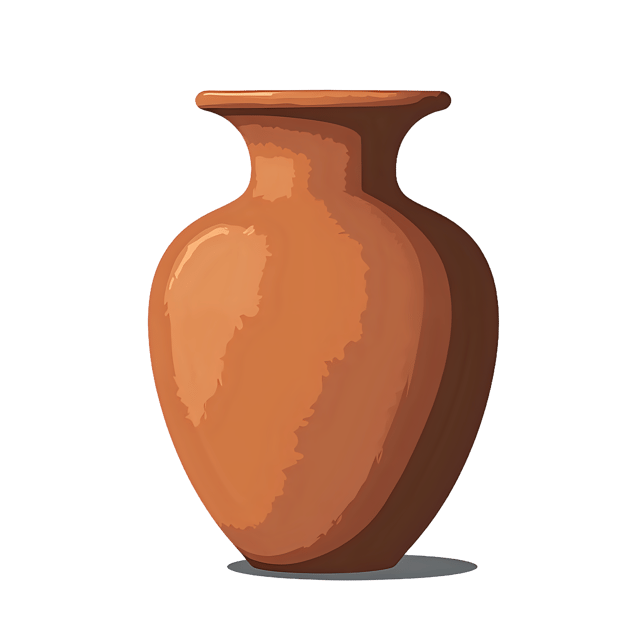 Free transparent PNG: Simple Terracotta Vase PNG with Transparent Background