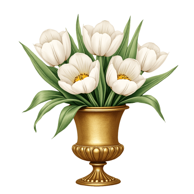Free transparent PNG: Gilded Crest Arrangement  Elegant Tulip Clipart, Free Downloadable PNG