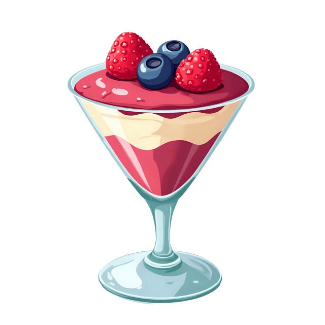 Free transparent PNG: Parfait Glass  Berry Topped Dessert Clipart, free downloadable png