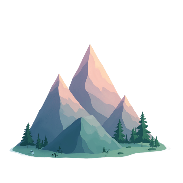 Free transparent PNG: Mountain Scene  Soft Pastel Landscape Clipart, free transparent png download