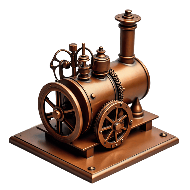 Free transparent PNG: Copper Steampunk Steam Engine Model PNG with Transparent Background