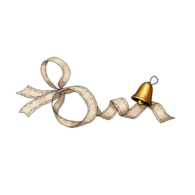 Free transparent PNG: Looped Ribbon with Tiny Gold Bell  Holiday Clipart, free png download