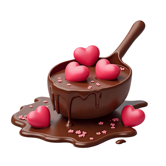 Free transparent PNG: Drizzled Chocolate Scoop with Candy Hearts  Dessert Clipart, free downloadable png