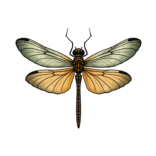 Free transparent PNG: Art Nouveau Dragonfly Motif  Free Elegant Clipart PNG Download