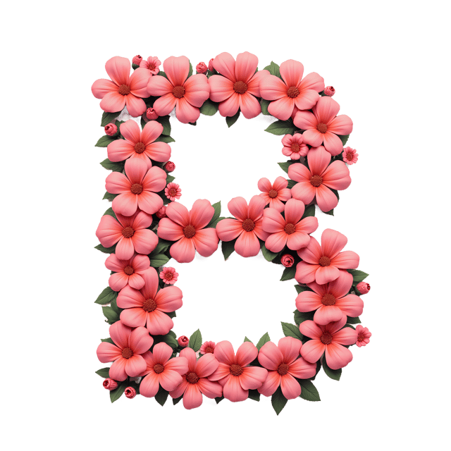 Free transparent PNG: Blossoms Forming the Letter B PNG with Transparent Background