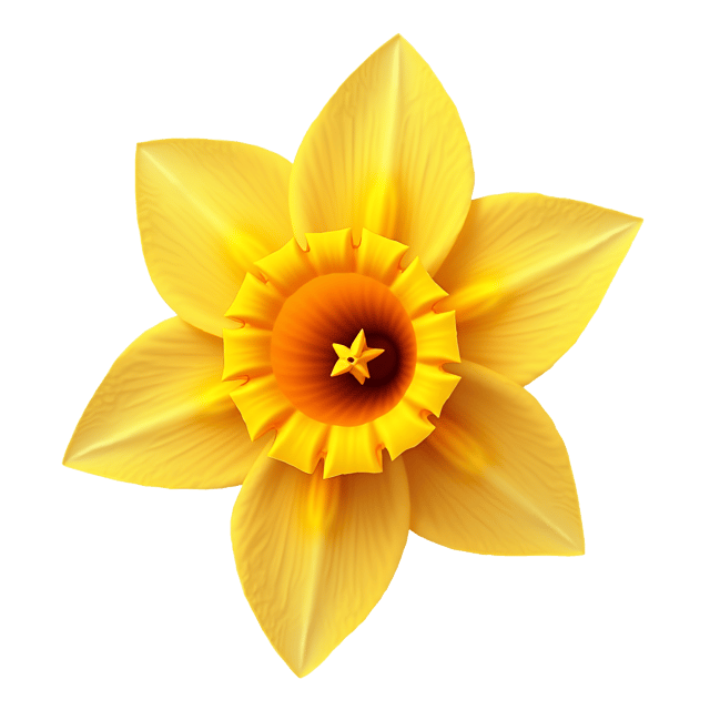 Free transparent PNG: Amber Daffodil Transparent PNG Illustration with Bright Trumpet Shape and Sunny Disposition