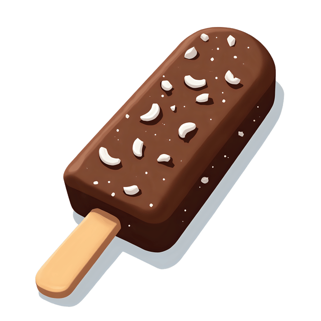 Free transparent PNG: Chocolate Popsicle with Coconut Shreds  Free PNG Download for Treats  Desserts