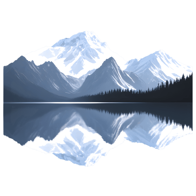Free transparent PNG: Majestic Mountains and Crystal-Clear Lake PNG with Transparent Background