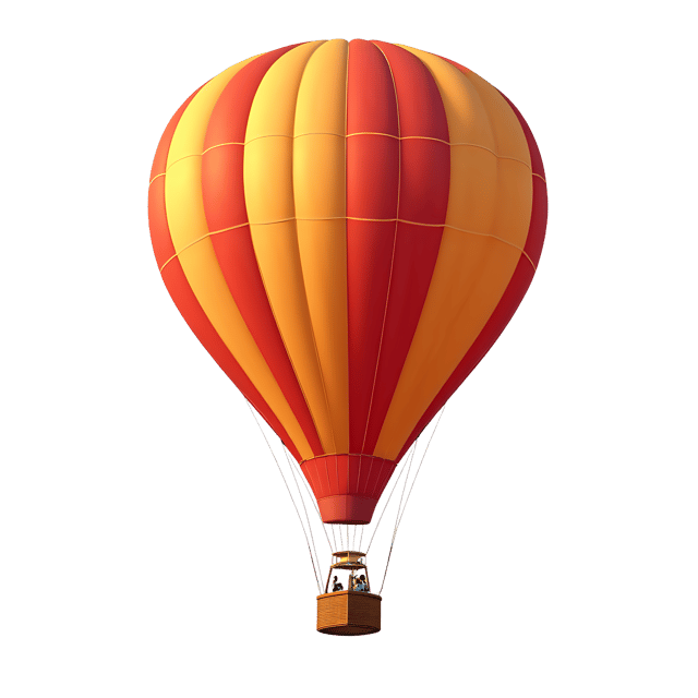 Free transparent PNG: Hot Air Balloon Floating PNG Image with Transparent Background for Aerial and Travel Imagery
