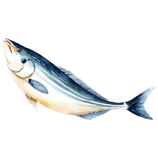 Free transparent PNG: Halibut Fish Watercolor PNG – Transparent Background Illustration