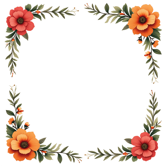 Free transparent PNG: Floral Border Frame PNG Clipart  Perfect for Design Projects  Crafts