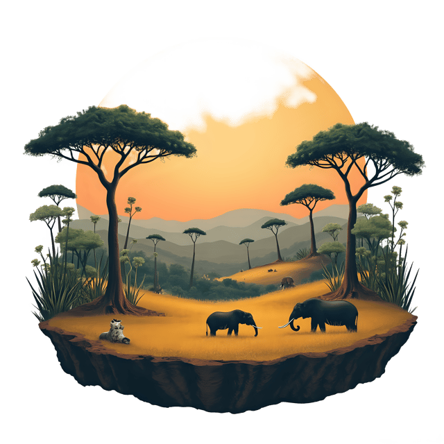 Free transparent PNG: Savanna Diorama PNG  Ideal for Nature Scenes, Education  Decor