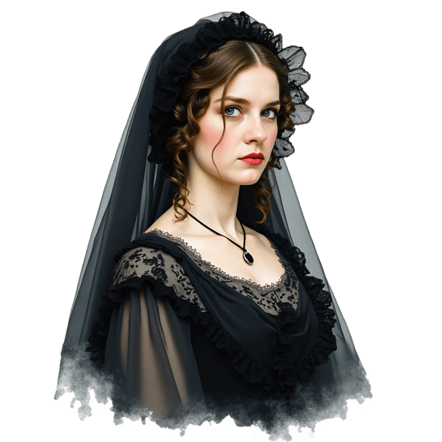 Free transparent PNG: Victorian Woman Portrait  Mourning Attire Clipart, free downloadable png