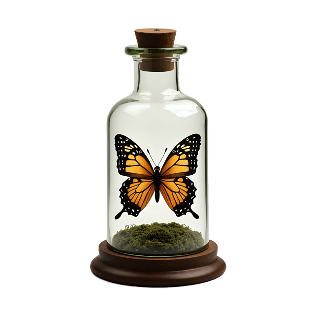 Free transparent PNG: Butterfly in a Bottle PNG Clipart  Unique Design Element for Crafts  Decor
