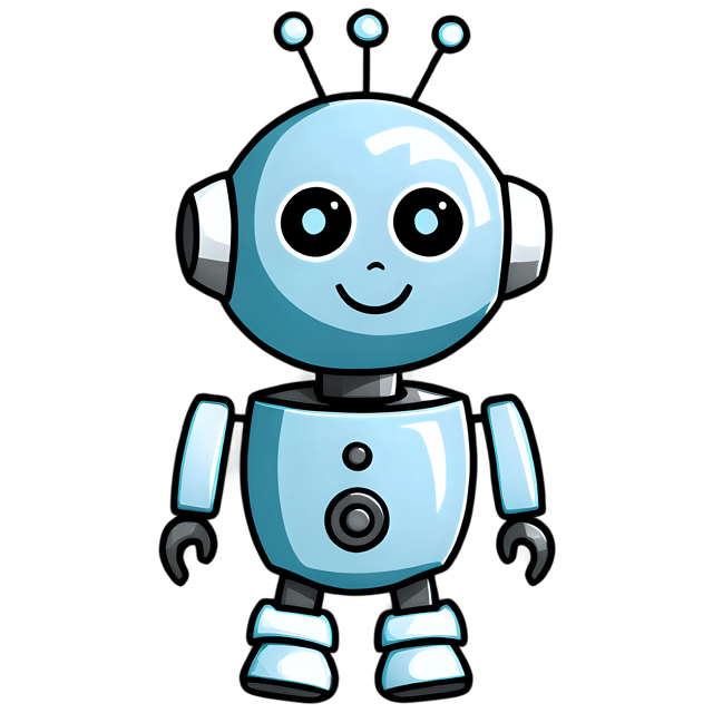 Free transparent PNG: Cute Cartoon Robot Illustration with Transparent Background