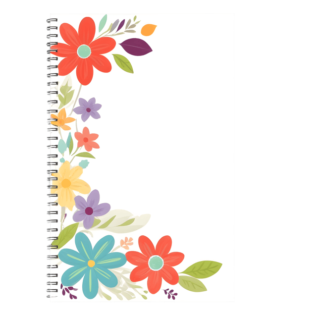 Free transparent PNG: Flowery Notebook with Transparent Background PNG