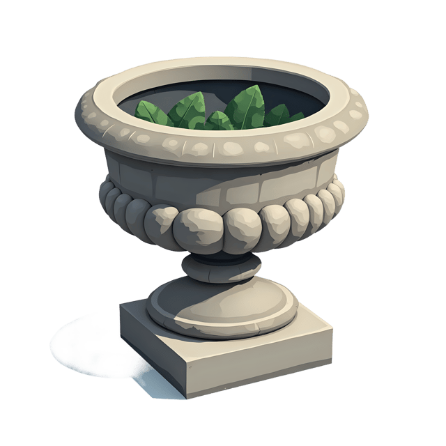 Free transparent PNG: Concrete Garden Urn  Outdoor Decor Clipart, free transparent png download