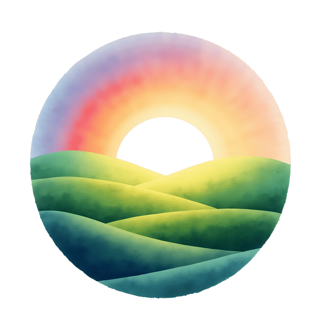 Free transparent PNG: Radiant Rainbow Over Rolling Hills Iris Circle PNG