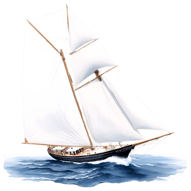 Free transparent PNG: Sailing Vessel on Open Sea Transparent PNG Background