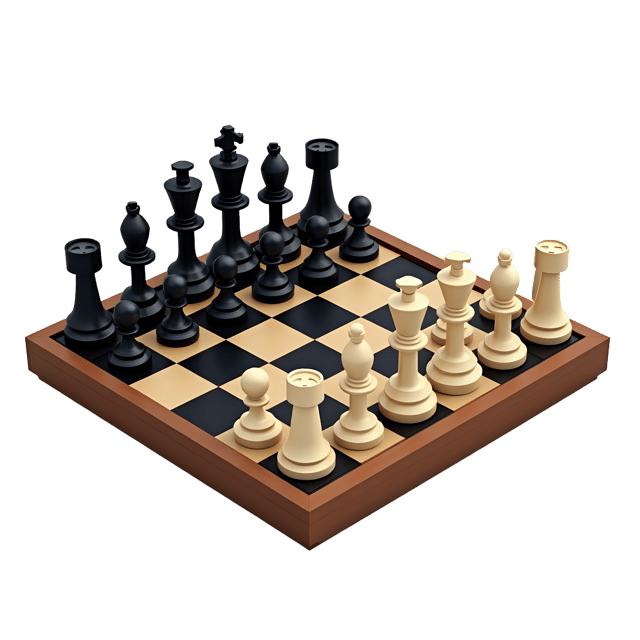 Free transparent PNG: Hand-carved Wooden Chess Set PNG with Classic Style for Artistic and Decorative Use