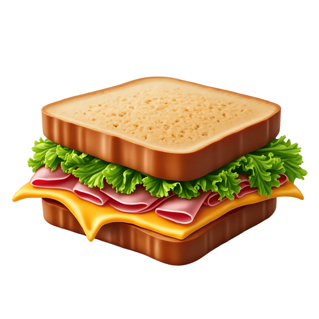 Free transparent PNG: Ham and Cheese Sandwich with Lettuce PNG Transparent Background