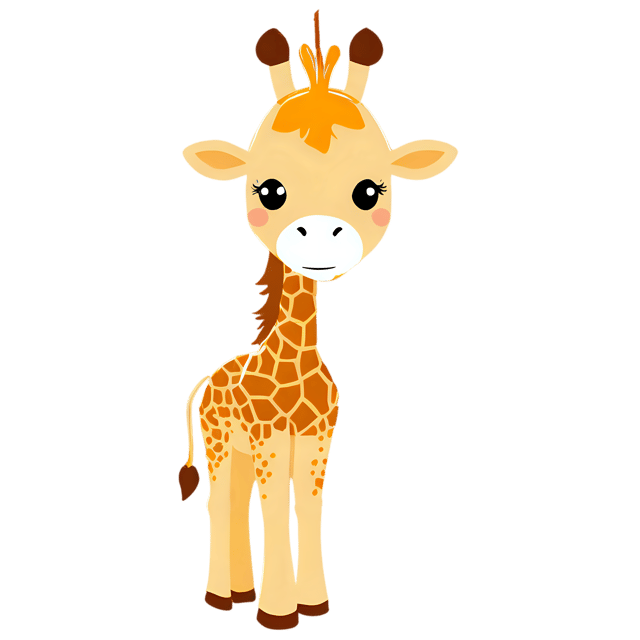 Free transparent PNG: Cute Cartoon Giraffe Illustration for Nursery and Craft Projects