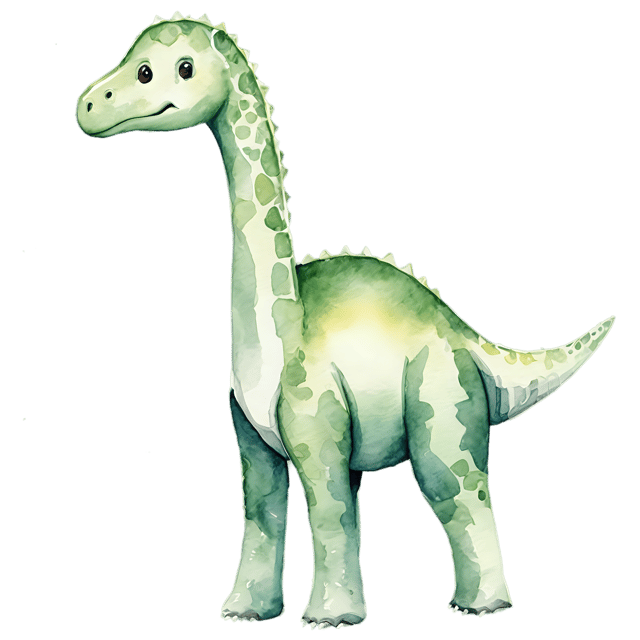 Free transparent PNG: Brachiosaurus Watercolor Illustration – Transparent PNG Dinosaur Art