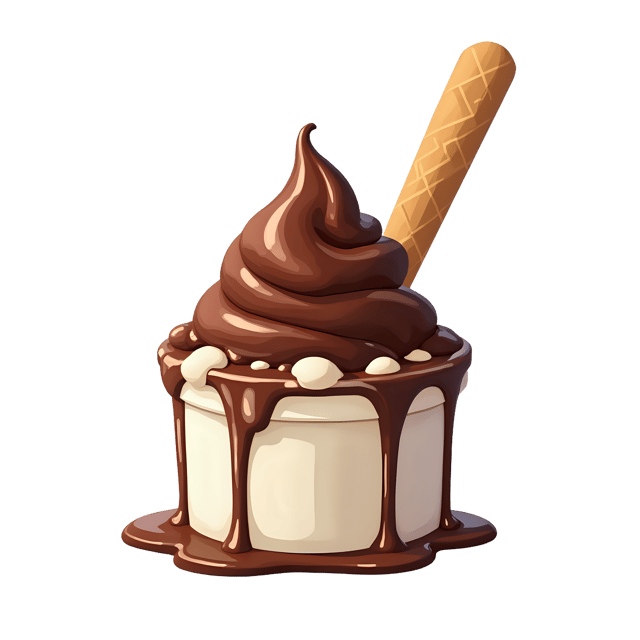 Free transparent PNG: Ice Cream with Chocolate Syrup PNG Clipart  Ideal for Sweet Treats  Dessert Creations