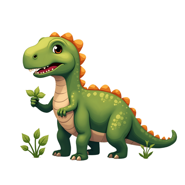 Free transparent PNG: Herbivorous Dinosaur Eating Leaves PNG Transparent Background