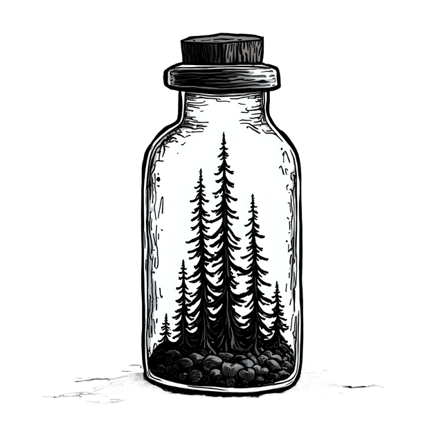 Free transparent PNG: Forest Scene in a Bottle PNG Clipart  Ideal for Nature Projects, Crafts  Decor