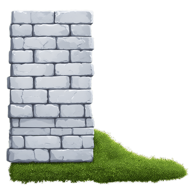 Free transparent PNG: Moss Between Gray Bricks on an Ancient Structure - PNG