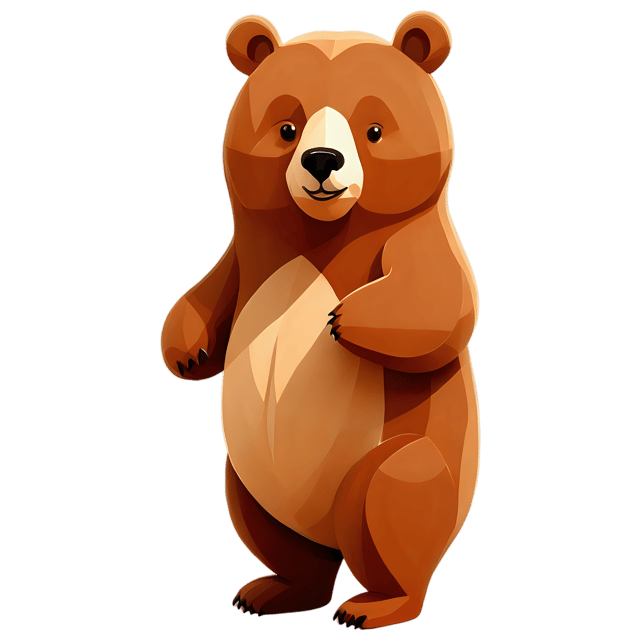 Free transparent PNG: Cute Cartoon Bear Illustration for Kids and Creative Projects