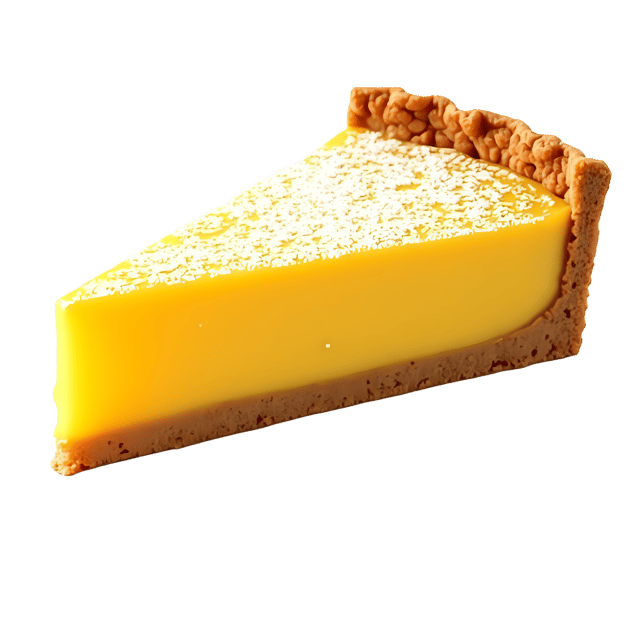 Free transparent PNG: Transparent Lemon Pie with Powdered Sugar PNG Image for Food Photography and Baking Content