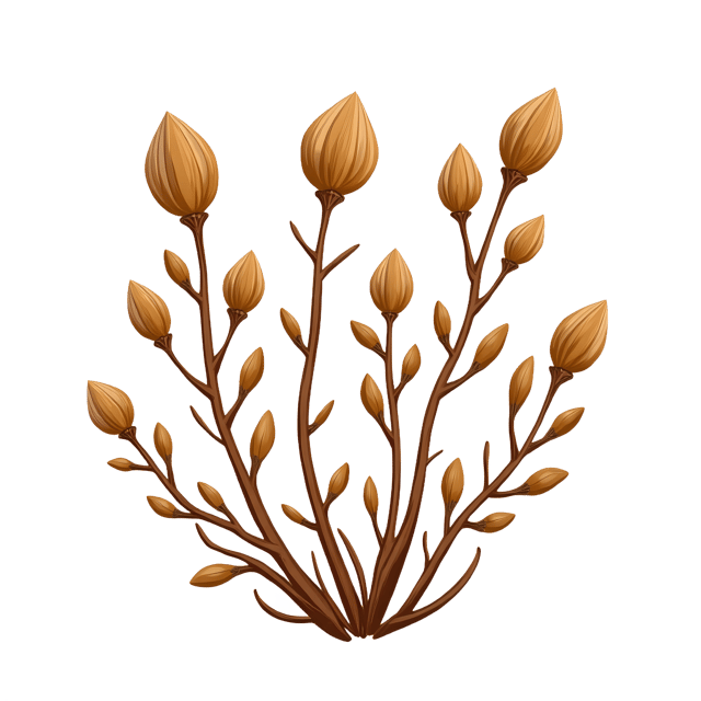 Free transparent PNG: Brownish Dried Flowers With Curled Stems  Botanical Clipart, free transparent png download