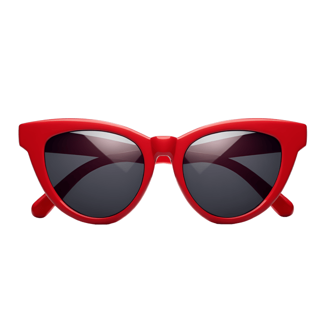 Free transparent PNG: Bold Cat Eye Sunglasses with Red Frames and Polarized Lenses