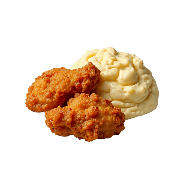 Free transparent PNG: Fried Chicken and Mashed Potatoes PNG with Transparent Background for Food Imagery