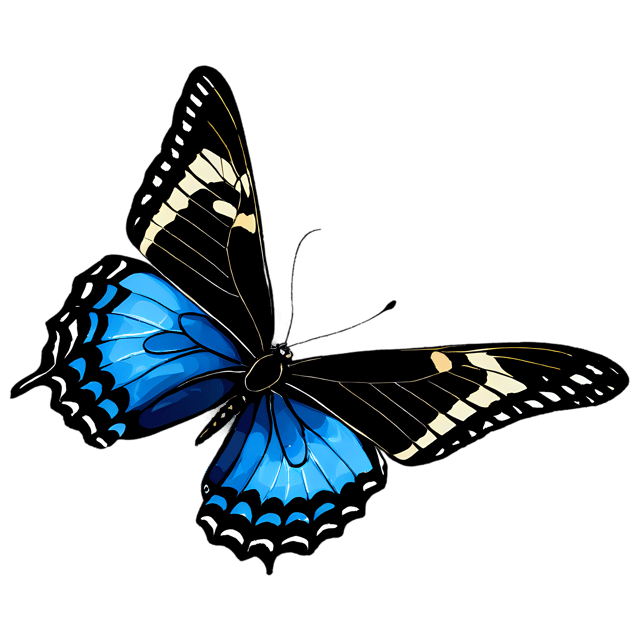 Free transparent PNG: Transparent Black Swallowtail Butterfly Watercolor Illustration – Delicate Nature Clipart