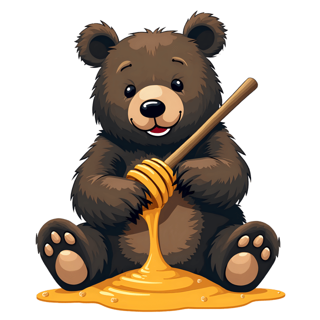 Free transparent PNG: Determined Bear Reaching for Honey PNG Transparent Background