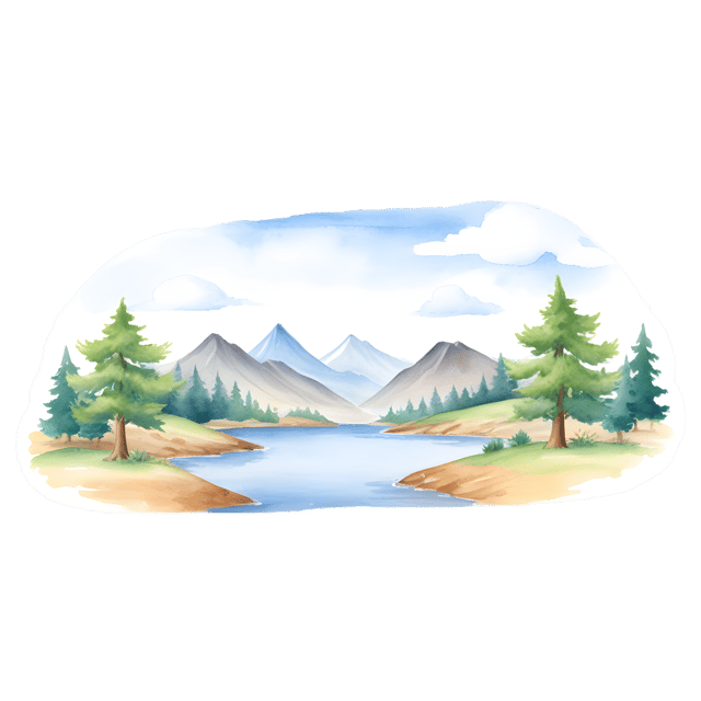 Free transparent PNG: Watercolor Landscape with Transparent Background PNG