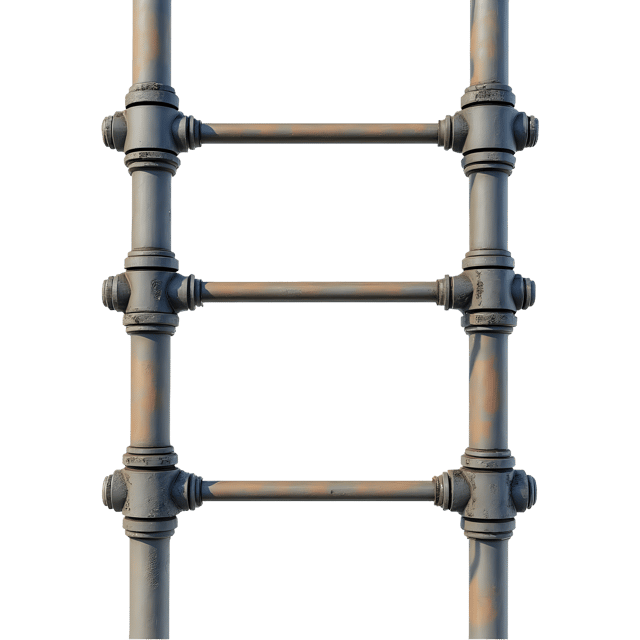 Free transparent PNG: Industrial Pipe-Style Ladder with Exposed Bolts and Metal Frame PNG