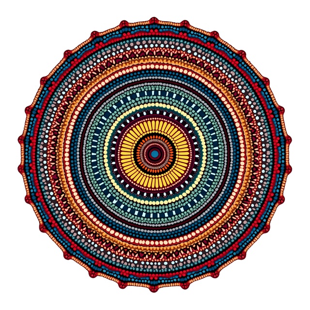 Free transparent PNG: Boho Beaded Medallion with Tribal Lines  Free PNG Download