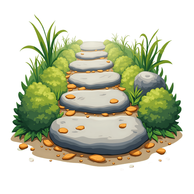 Free transparent PNG: Stone Garden Path with Leaf Scatter  Nature-themed Clipart, free downloadable png